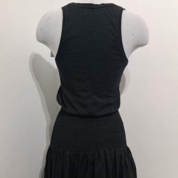 Nation LTD Sahar Combo Dress Smocked Neutral Minimalist Romantic Goth XS Black - Picture 15 of 15